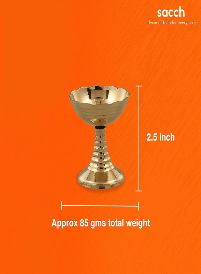 Sacch Brass Akhand Diya for Puja, 1 Piece, Gold - Image 4